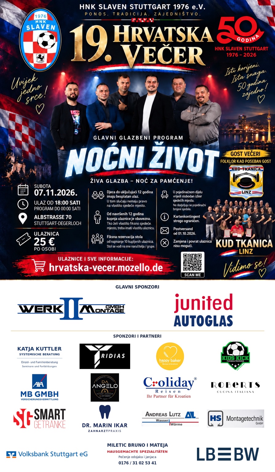Originalplakat der 19. Hrvatska večer am 7. November 2026